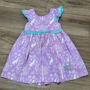 NWOT Eleanor Rose Girls 4-5 Lavender Bunny Easter Dress